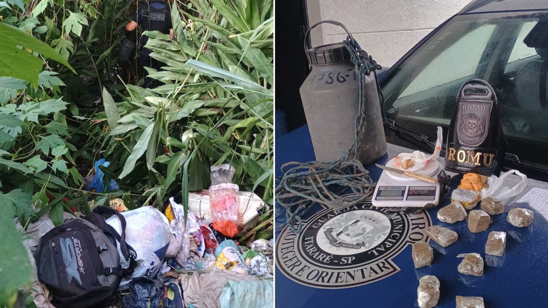 ROMU encontra barril com drogas escondido em mata às margens do Rio da Prata após perseguição em Itararé
